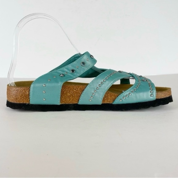 Birkenstock Betula Lambada Turquoise Teal Crystal Studded Sandals EUC - Picture 8 of 14